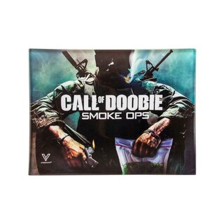 Glass Rolling Tray - Call of Doobie (16cm x 12cm)