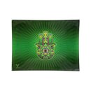 Glass Rolling Tray - Hamsa Green (16cm x 12cm)