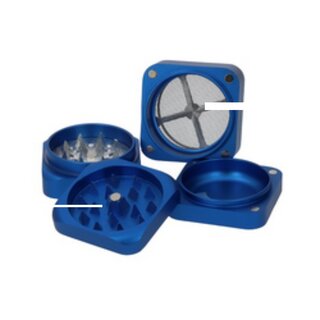 Alu Grinder 4-teilig 55mm Wrfel Blau