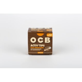 OCB Virgin Unbleached Slim Aktivkohlefilter 7mm (10 x 50 Stk.)