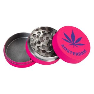 Grinder Alu Pink Hemp Leaf 3-teilig 40mm