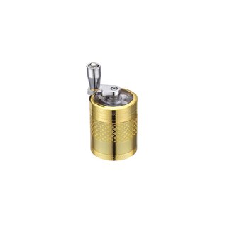 Grinder Alu mit Kurbel 4-teilig 40mm Gold