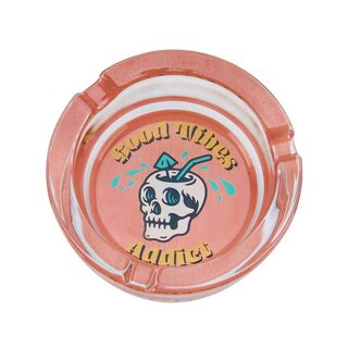 Skull Glas Aschenbecher Good Vibes Addict